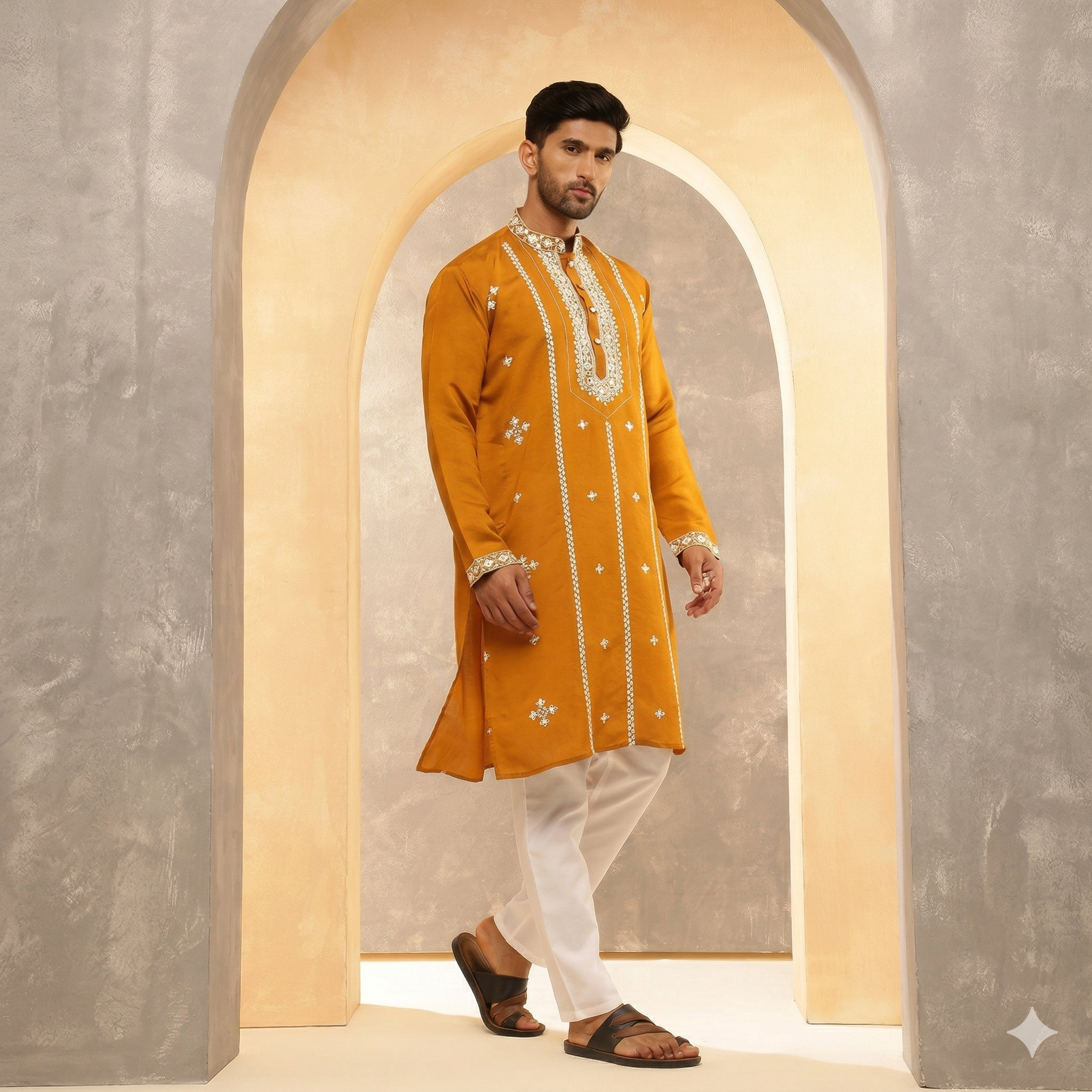 Saffron Luxe Embroidered Kurta