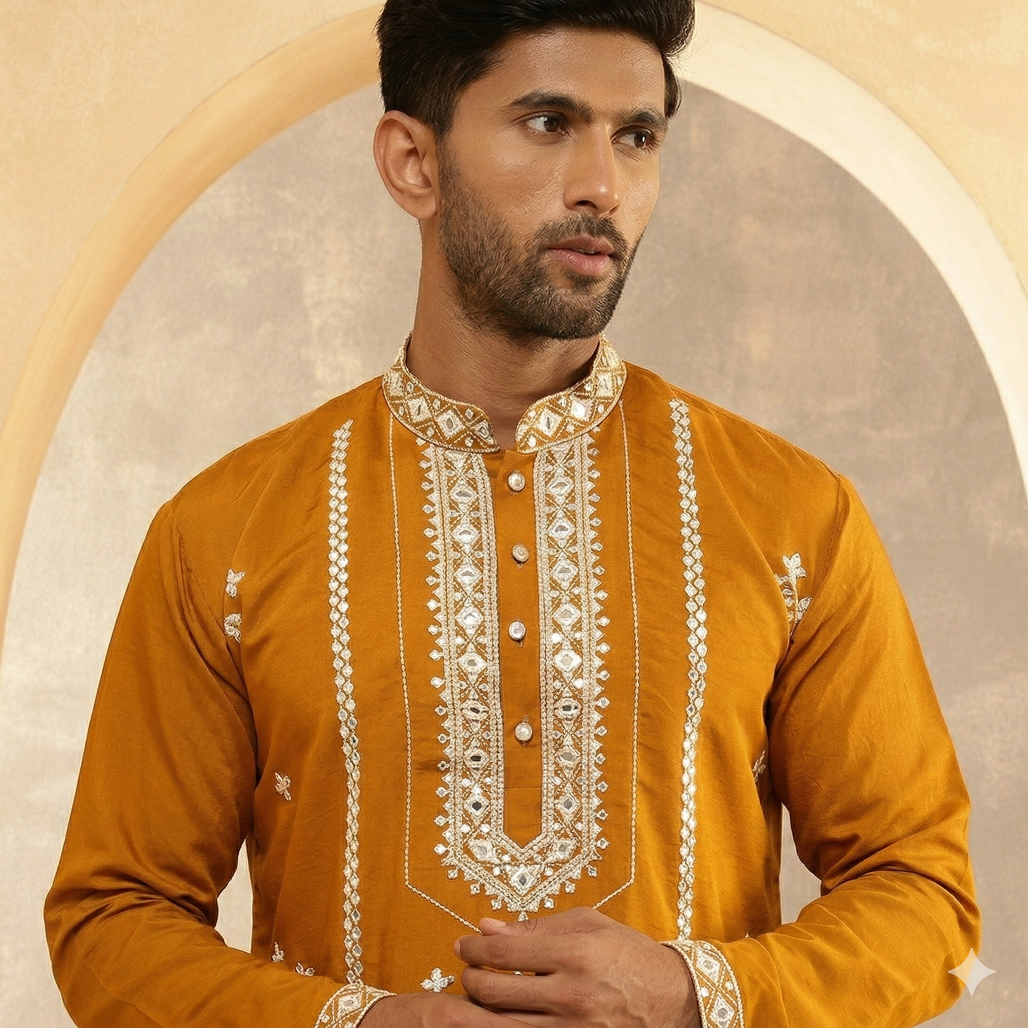 Saffron Luxe Embroidered Kurta